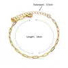 Tornozeleira Simples Estilo Novo Europeu e Americano Corrente de Lâmina Figaro Tornozeleira Feminina Titânio Banhado a Ouro 18K Aço Inoxidável Joia
