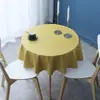 Toalha de Mesa Nórdica de Cor Sólida À Prova d'Água e de Óleo Descartável de PVC Toalha de Mesa para Mesa de Café Redonda Doméstica Base de Mesa