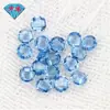 Gema Huagang Redonda 108 # Espinela Azul Claro Doble Cara de Tortuga Piedra Suelta, Cara Cuadriculada Espinela Sintética Azul Claro Gema
