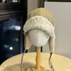 Gorra Trapper de Pana Retro Coreana para Mujer, Gorro Grueso de Invierno Forrado de Felpa con Protección para las Orejas para Hombre, Gorro Interior para Ciclismo al Aire Libre