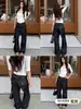 Calça jeans azul-denim estilo Paris, perna larga, para mulheres, nova coleção outono 2026, cintura alta, corte solto, calça de perna reta com caimento fluido