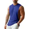 Regata masculina para fitness, estilo americano, camiseta elástica sem mangas, regata esportiva lisa da moda, regata masculina de verão