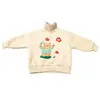 Moletom Feminino Outono/Inverno 2025 Novo Estiloso Infantil Bebê Final do Outono Casual Gola Redonda Manga Longa Forrado com Fleece Top Tendência
