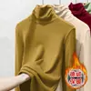 Camiseta Interior Térmica de Manga Larga Doble Cara Estilo Coreano de Cuello Alto para Otoño e Invierno, Camiseta Interior Versátil y de Sensación Fresca para Mujer