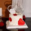 Vela Decorativa para Bolo de Dia dos Namorados Encaixável Castiçal Romântico Europeu Aniversário de Amor Casal Sobremesa Decoração