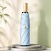 Nuevo Paraguas de Vinilo con Mango de Madera Maciza Simple 70% de Descuento Paraguas para Sol Anti-UV Envío Directo Publicidad