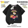 Sheriff Labrador Anime Periférico Co-branded Camiseta de Manga Corta de Algodón para Niños Ropa de Dibujos Animados de Verano para Niños Ropa Infantil
