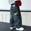 Ropa de Primavera y Otoño para Niños Pantalones de Mezclilla Estilo Coreano Niños Guapos Modernos Geniales Sueltos Pantalones Banana Bebé Elegantes Pantalones Largos Comercio Exterior