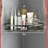 Estante de Almacenamiento para Baño Espacio de Baño Aluminio Sin Taladro Trípode Montado en Pared Esquina Escurridor Estante Artefacto de Almacenamiento