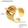 Anillo de estilo ins frío soñador diseño de personalidad acero inoxidable electrochapado PVD oro real de 18 quilates anillo de tendencia de moda