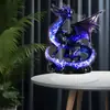 Ornamentos de Mesa de Acrílico Dragão Azul Novo Retro Transfronteiriço, para Home Office ou Sala de Estar