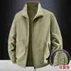 Jaqueta de Moletom Esportiva Masculina Plus Size Nova, Lado Duplo, Casaco com Fleece Adicional, Jaqueta Executiva para Negócios