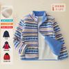Jaqueta de Lã para Meninos e Meninas Outono e Inverno Novo Estilo Crianças Maiores Uniforme Escolar de Lã Jaqueta Mágica Camada Interna Top