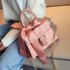Bolso de Terciopelo para Mujer, Bufanda de Seda para Mujer, Bolso de Mano con Lazo, Bolso de Hombro con Hebilla de Cinturón, Bolso de Axila, Bolso Cruzado, Bolso de Mujer con Bufanda de Seda