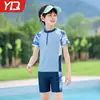 Trajes de baño para niños, de dos piezas, para niños pequeños y mayores, adolescentes, trajes de baño de entrenamiento profesional, nuevo modelo 2026 con protección solar