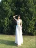 Vestido Francés de Nicho de Alta Calidad Blanco Frío Desenfadado para Mujer Ambiente de Vacaciones en la Playa Vestido Súper de Hada