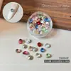 Rhinestones de color Chunri Hua Zi de corte 33 con base puntiaguda para arte de uñas, rhinestones redondos multicolores multifacéticos súper brillantes para decoración de uñas DIY