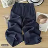 Pantalones anchos de lino Tencel para mujer petite hechos a medida, alta gama antiarrugas, modelo nuevo 2026, cintura alta, holgados, casuales y con caída.
