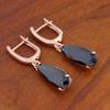 Nuevos Aretes Transfronterizos de Zirconia Oro Rosa, Hebillas para Oreja, Aretes, Populares Creativos Europeos y Americanos, Aretes Grandes en Forma de Pera Gota de Agua