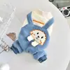 Nuevos overoles lindos de felpa teddy de cuatro patas para mascotas de otoño e invierno, ropa gruesa y cálida para perros mascotas al por mayor