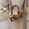 Bolso bandolera de ante Patchwork bowling 2026 para mujer, nuevo, bolso de mano con estilo nicho, bloqueo de color