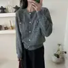 Suéter de Lujo Ligero con Aroma Delicado, Cárdigan Exquisito de Punto, Chaqueta Top de Manga Larga de Moda Retro Tendencia Otoñal para Mujer