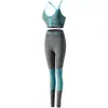 Roupas Esportivas Transfronteiriças Novos Europeus e Americanos Yoga Fitness Corrida Calças Leggings Soltas Respiráveis Conjunto de Calças de Yoga e Regata