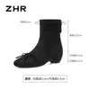 Botines de gamuza para mujer ZHR, nueva colección otoño/invierno 2026, botines elásticos retro, botines calcetín Melard, botines estilo ballet