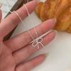 Collar de Plata de Ley S925 Chiheng con Lazo Ligero de Lujo Simple para Mujer, Nuevo Versátil de Nicho Cadena para Clavícula Verano 2026