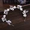 Faixa de Cabelo Corrente Macia para Casamento Noiva Headwear Folhas de Árvore Prata Flor de Strass Diamante Acessórios de Cabelo em estoque Atacado