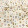 Gaze de algodão de camada dupla Crepe Cartoon Pequeno Tecido Floral Roupas Infantis Pijamas Tecido Home Wear