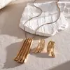 Collar geométrico original europeo y americano estilo metal con patrones cuadrados, cadena para clavícula exagerada personalizada transfronteriza, joyería simple y de alta gama
