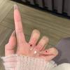 Cinco Pontas Estrela Rosa e Branca Gradiente Pré-Fabricadas Unhas Usáveis para Meninas do Xiaohongshu, Arte de Unhas Estilo Ins de Alta Qualidade, Fonte para Atacado