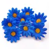 4cm Mini Girassol Branco Flor Falsa Artesanal DIY Adorno de Cabeça Margarida Artificial Flor Pequena Margarida de Seda