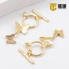 14k ouro - envolto micro-incrustado borboleta otbuckle zircão de alta qualidade banhado a ouro jóias fivela artesanal material diy colar 925