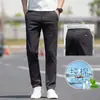 Pantalones Casuales Finos de Seda Helada de Verano para Hombre 2025 Nuevo Estilo de Verano Pantalones de Algodón Puro para Hombre de Negocios Pantalones Largos Rectos Sueltos