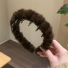 Diadema de Leopardo para el Cabello Ondulado Mao Mao para Mujer, Nueva Colección Otoño e Invierno, Sello para Lavar el Cabello en la Parte Superior del Cráneo, Diadema Elegante para Acabado del Flequillo Roto