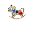 Broche de Animal Lindo Coreano para Mujer, Unicornio Súper Brillante con Pedrería, Hebilla Anti-Exposición para Ropa, Broche de Pin Simple y Versátil