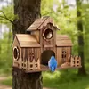 Nuevo Estilo Casa de Pájaros de Madera Transfronteriza Creativa Pastoral Exterior Loro Nido de Pájaro Estilo Villa Comedero para Pájaros Adorno Jaula para Casa de Pájaros