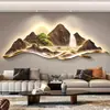 Pintura Decorativa Transfronteriza con Luces LED y Soporte, Lujo Ligero y de Gama Alta, Pintura Colgante para Pared de Fondo de Sofá en Sala de Estar, Mural de Paisaje