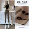 Pantalones de largo 8/10 para personas petite, pantalones tiburón sin costuras de otoño e invierno, leggings de cintura alta para usar sobre otra ropa, pantalones de yoga Barbie con control de abdomen