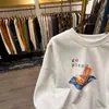 Moletom estiloso, gola redonda, ombro normal, branco e cinza, de nicho, moderno e único, forrado de fleece, para mulheres petite, para outono e inverno