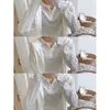 Camiseta de base listrada color-blocking com botões de concha, top com decote V para mulheres, primavera e outono, roupa íntima macia e amiga da pele, modelagem que afina, ombros normais, camiseta de manga longa
