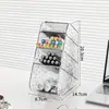 Porta lápices inclinado de gran capacidad en stock, Caja organizadora multicapa para marcadores, Organizador de escritorio creativo para estudiantes, Estante para papelería