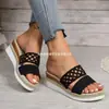 Comercio Exterior Transfronterizo Europeo y Americano 43 Venta al por mayor 2025 Chanclas de Tacón Alto para Mujer Talla Grande Sandalias Transfronterizas de Suela Gruesa con Punta Abierta Venta al por mayor Talla Grande