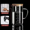 Taza medidora con escala de vidrio resistente a altas temperaturas para uso doméstico en la cocina, repostería, horno de microondas, especial resistente al calor, taza para leche y agua con un