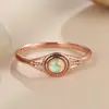 Anillo Retro Francés de Oro Rosa Pequeño Ojo de Ópalo para Mujer