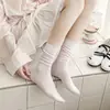 Calcetines Serie Miu para Mujer, Malla Fina Hueca de Trébol de Cuatro Hojas para Primavera y Verano, Calcetines Anchos Versátiles de Color Sólido, Calcetines sin Costuras