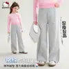 Pantalones Casuales de Primavera para Niñas 2026 Nuevo Estilo para Niños Mayores, Pantalones Sueltos Casuales Elegantes con Parches de Encaje a Cuadros