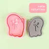Cortadores de Galletas DIY Serie de Halloween con Diseño Realista 3D de Presionar, Hechos de Material de Grado Alimenticio y Fáciles de Limpiar